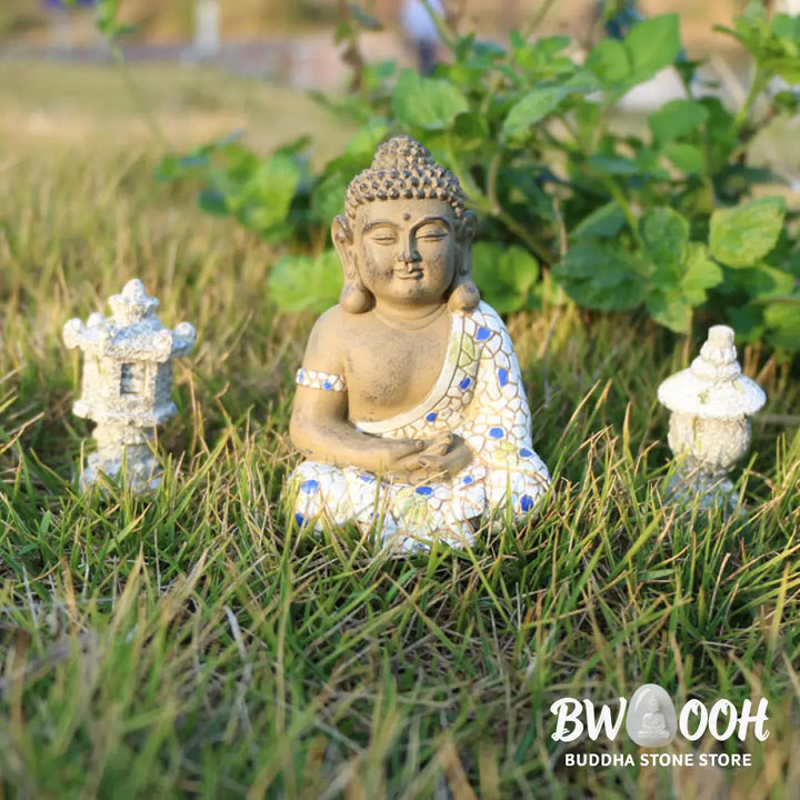 BWOOOH Meditating Zen Buddha Serenity Resin Statue Figurine Home Decoration - Small Sleeping Buddha 8*5*4.8cm