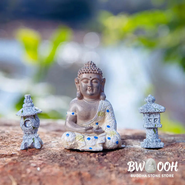 BWOOOH Meditating Zen Buddha Serenity Resin Statue Figurine Home Decoration - Small Sleeping Buddha 8*5*4.8cm