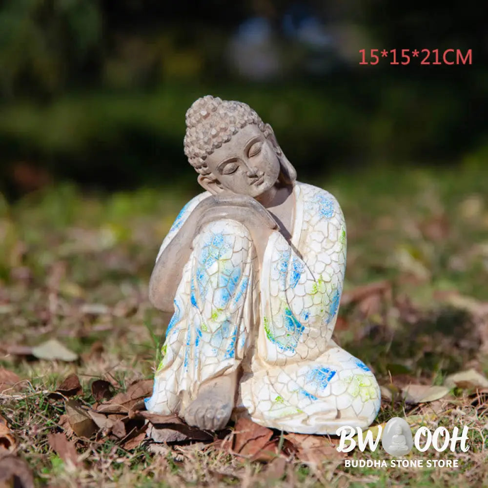 BWOOOH Meditating Zen Buddha Serenity Resin Statue Figurine Home Decoration - Small Sleeping Buddha 8*5*4.8cm