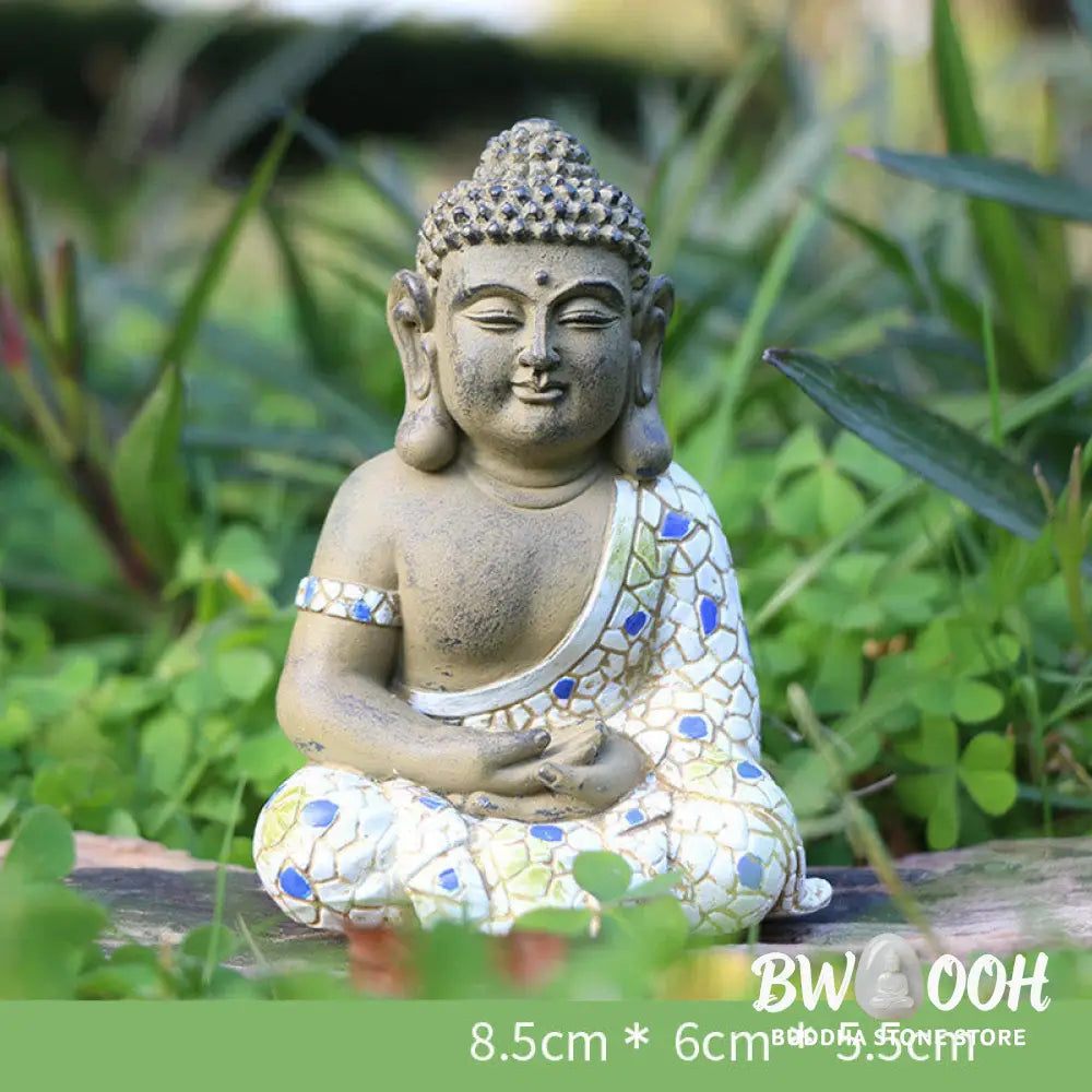 BWOOOH Meditating Zen Buddha Serenity Resin Statue Figurine Home Decoration - Small Sleeping Buddha 8*5*4.8cm