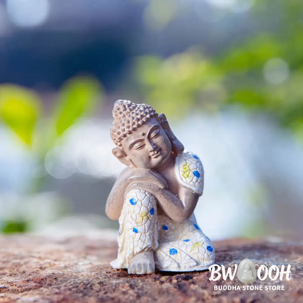 BWOOOH Meditating Zen Buddha Serenity Resin Statue Figurine Home Decoration - Small Sleeping Buddha 8*5*4.8cm