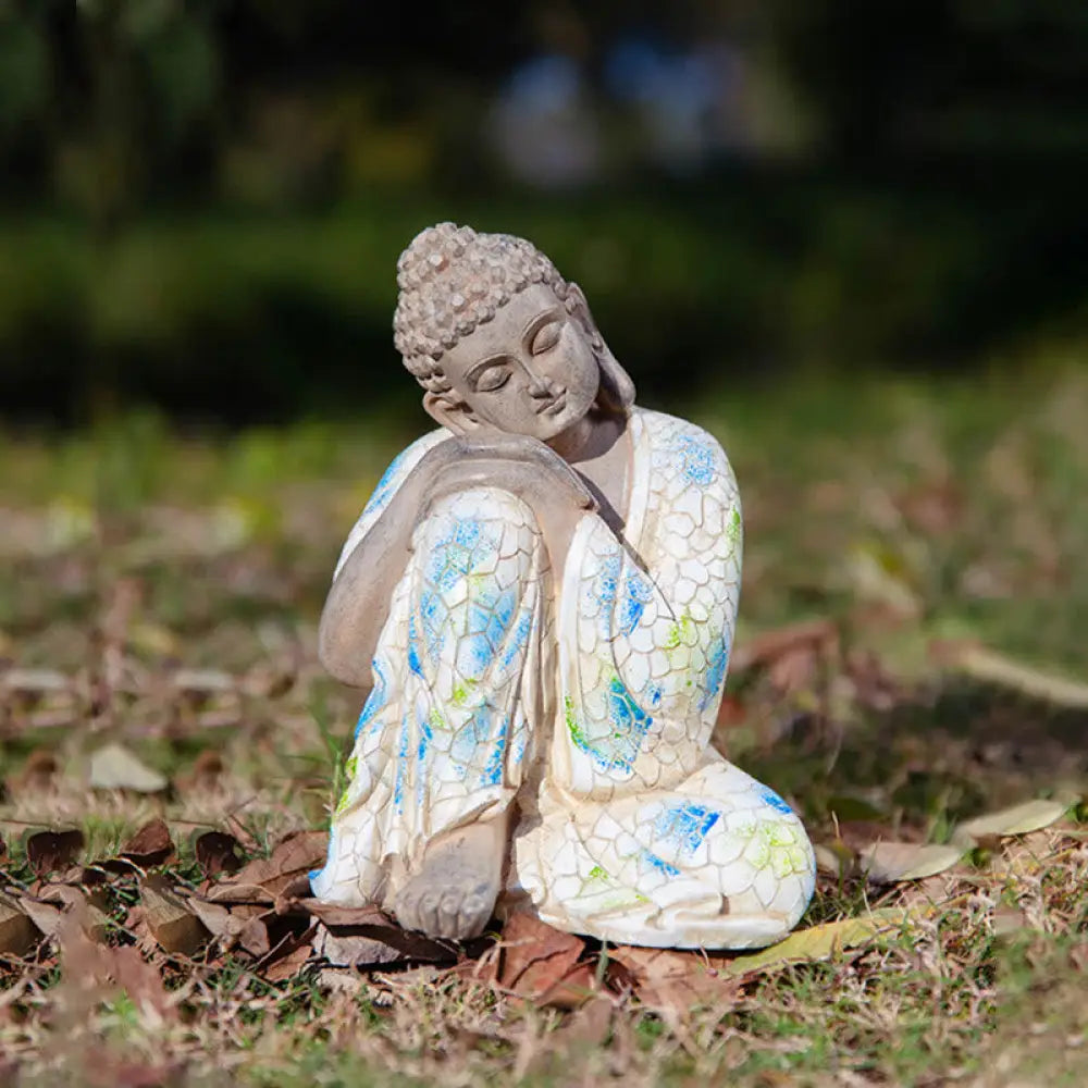 BWOOOH Meditating Zen Buddha Serenity Resin Statue Figurine Home Decoration - Small Sleeping Buddha 8*5*4.8cm