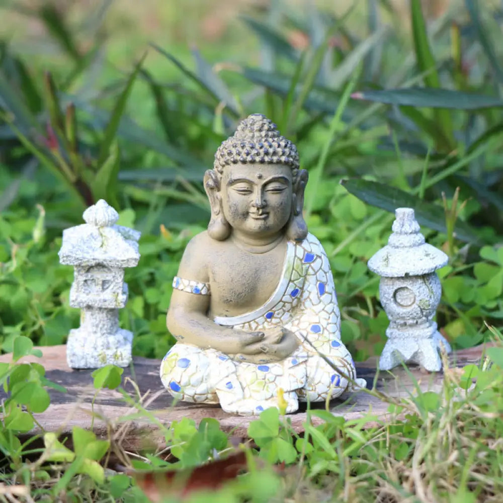 BWOOOH Meditating Zen Buddha Serenity Resin Statue Figurine Home Decoration - Small Sleeping Buddha 8*5*4.8cm