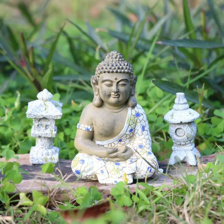 BWOOOH Meditating Zen Buddha Serenity Resin Statue Figurine Home Decoration - Small Sleeping Buddha 8*5*4.8cm