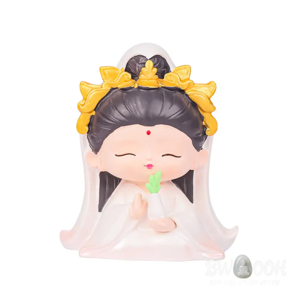 BWOOOH resin Kwan Yin statue - Meditation Avalokitesvara Lotus Boy