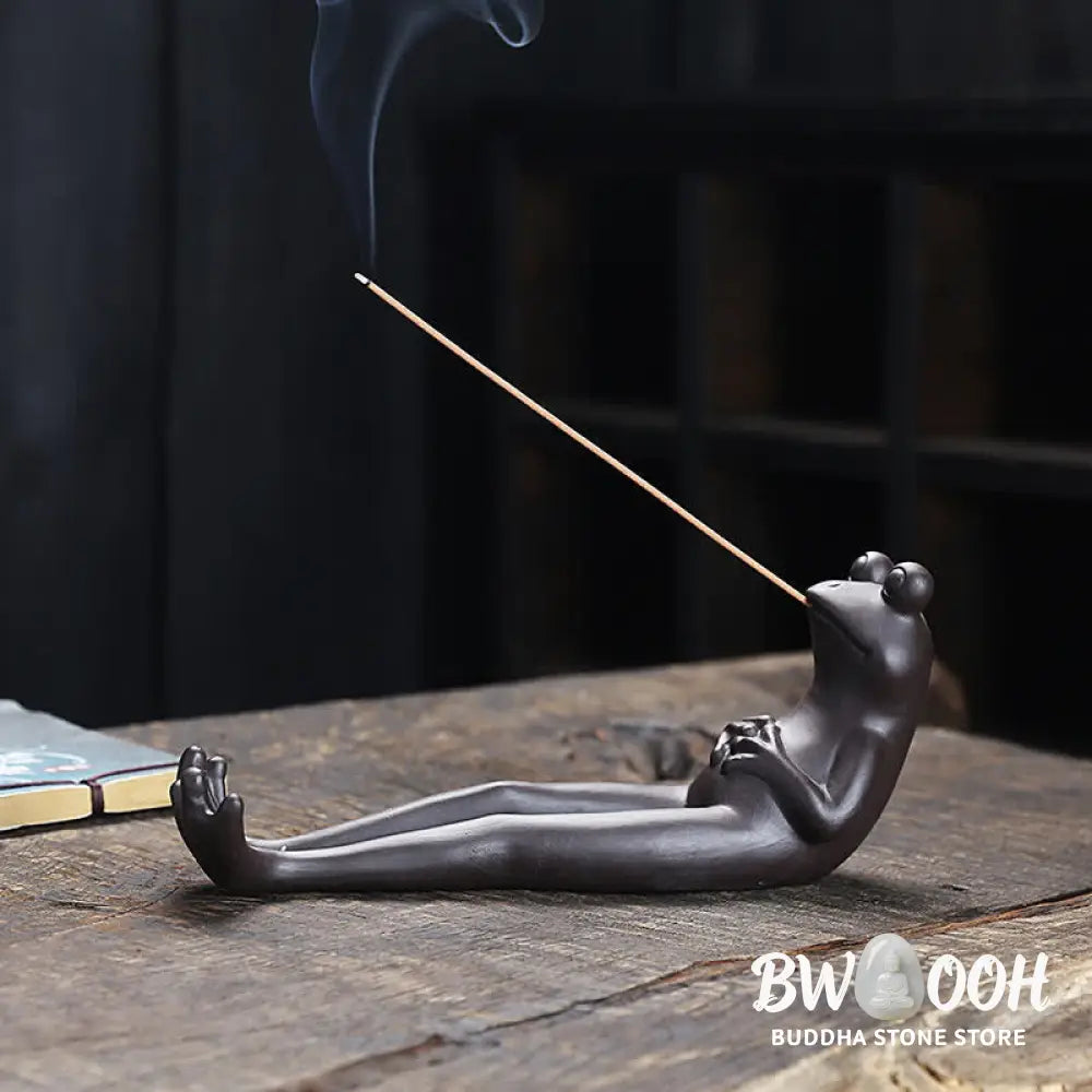 BWOOOH Meditation Frog Ceramic Spiritual Healing Incense Burner - Praying Frog - Incense Burner