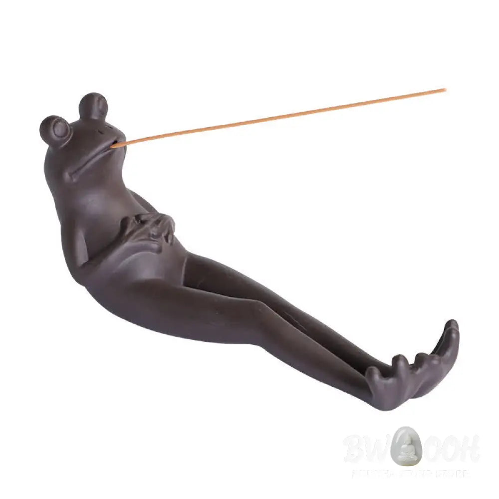 BWOOOH Meditation Frog Ceramic Spiritual Healing Incense Burner - Praying Frog - Incense Burner