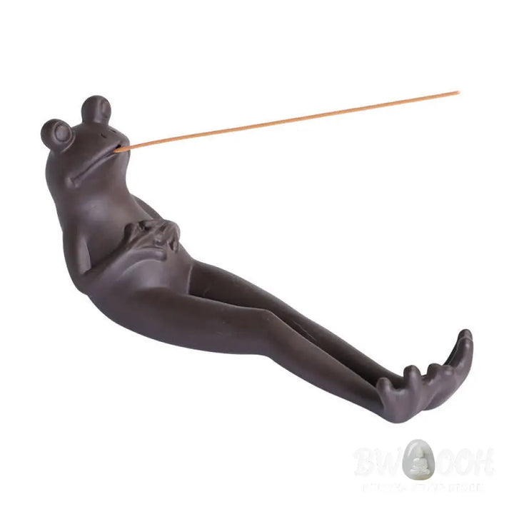 BWOOOH Meditation Frog Ceramic Spiritual Healing Incense Burner - Praying Frog - Incense Burner