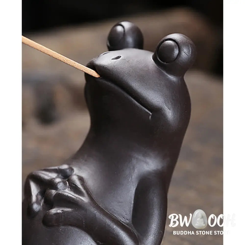 BWOOOH Meditation Frog Ceramic Spiritual Healing Incense Burner - Praying Frog - Incense Burner