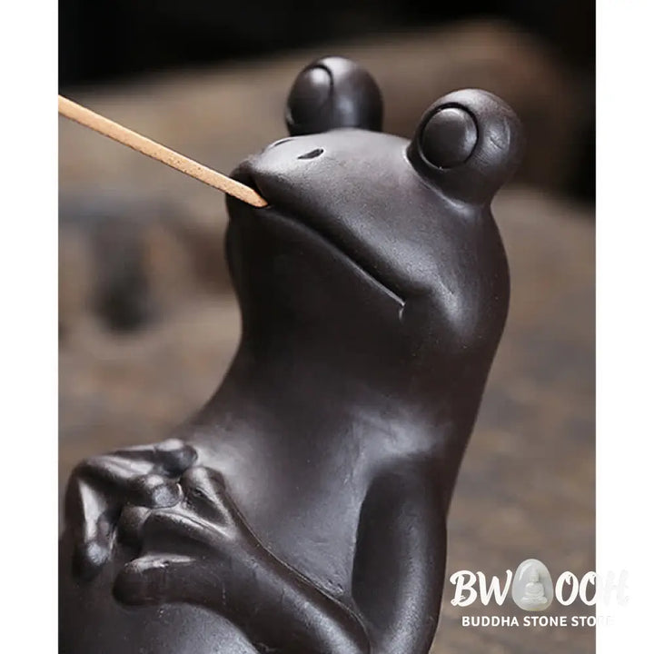 BWOOOH Meditation Frog Ceramic Spiritual Healing Incense Burner - Praying Frog - Incense Burner