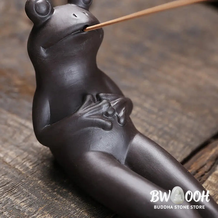 BWOOOH Meditation Frog Ceramic Spiritual Healing Incense Burner - Praying Frog - Incense Burner