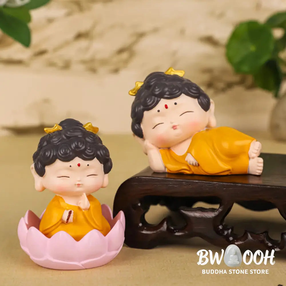 BWOOOH resin Buddha statue - Meditation Lotus Amitabha Buddha Re