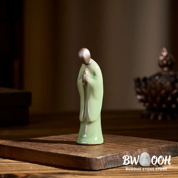 BWOOOH handcrafted Buddha statue - Meditation Monk Ceramic Statue Sere