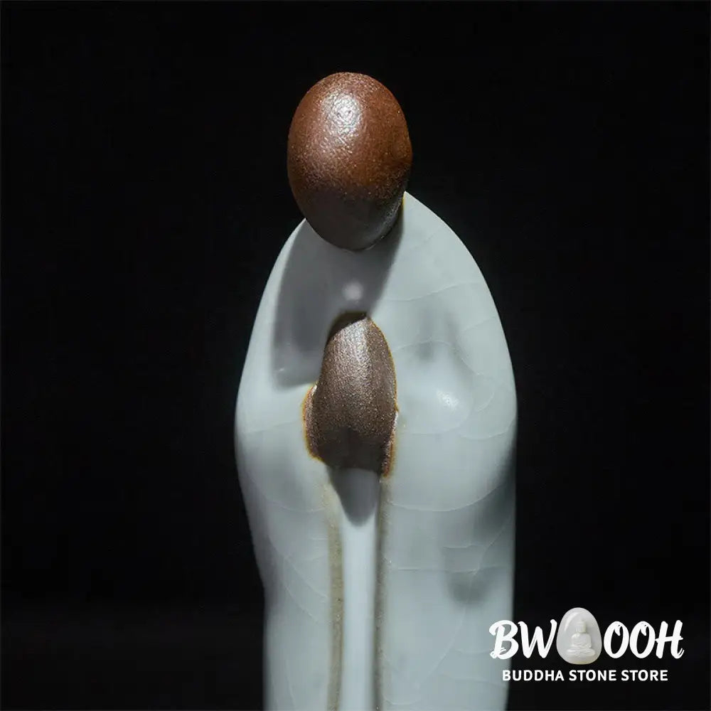 BWOOOH handcrafted Buddha statue - Meditation Monk Ceramic Statue Sere