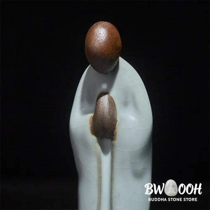 BWOOOH handcrafted Buddha statue - Meditation Monk Ceramic Statue Sere