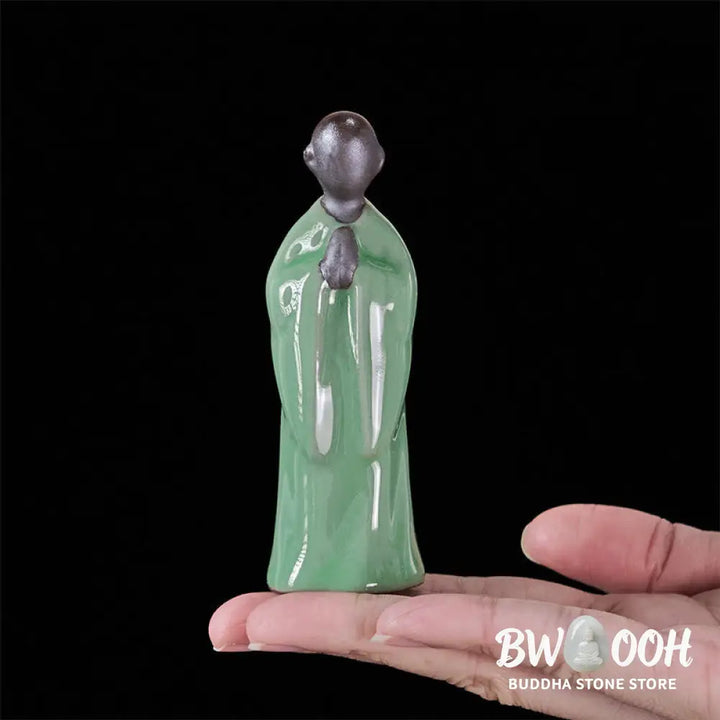 BWOOOH handcrafted Buddha statue - Meditation Monk Ceramic Statue Sere