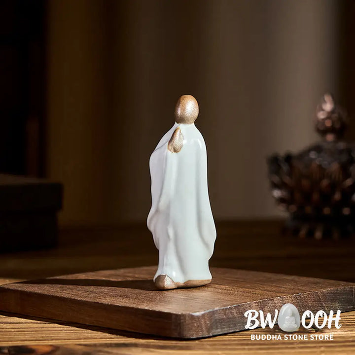 BWOOOH handcrafted Buddha statue - Meditation Monk Ceramic Statue Sere