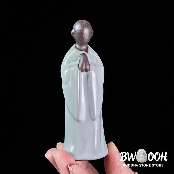 BWOOOH handcrafted Buddha statue - Meditation Monk Ceramic Statue Sere