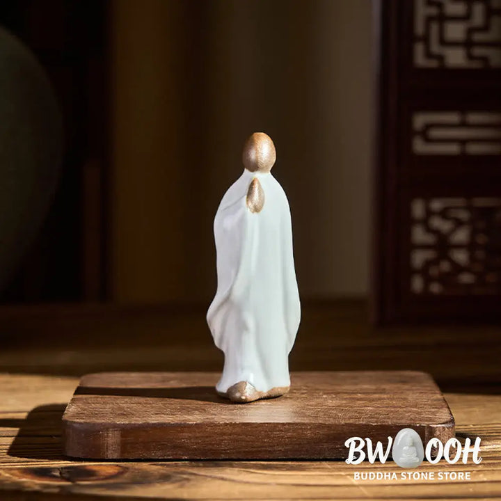 BWOOOH handcrafted Buddha statue - Meditation Monk Ceramic Statue Sere