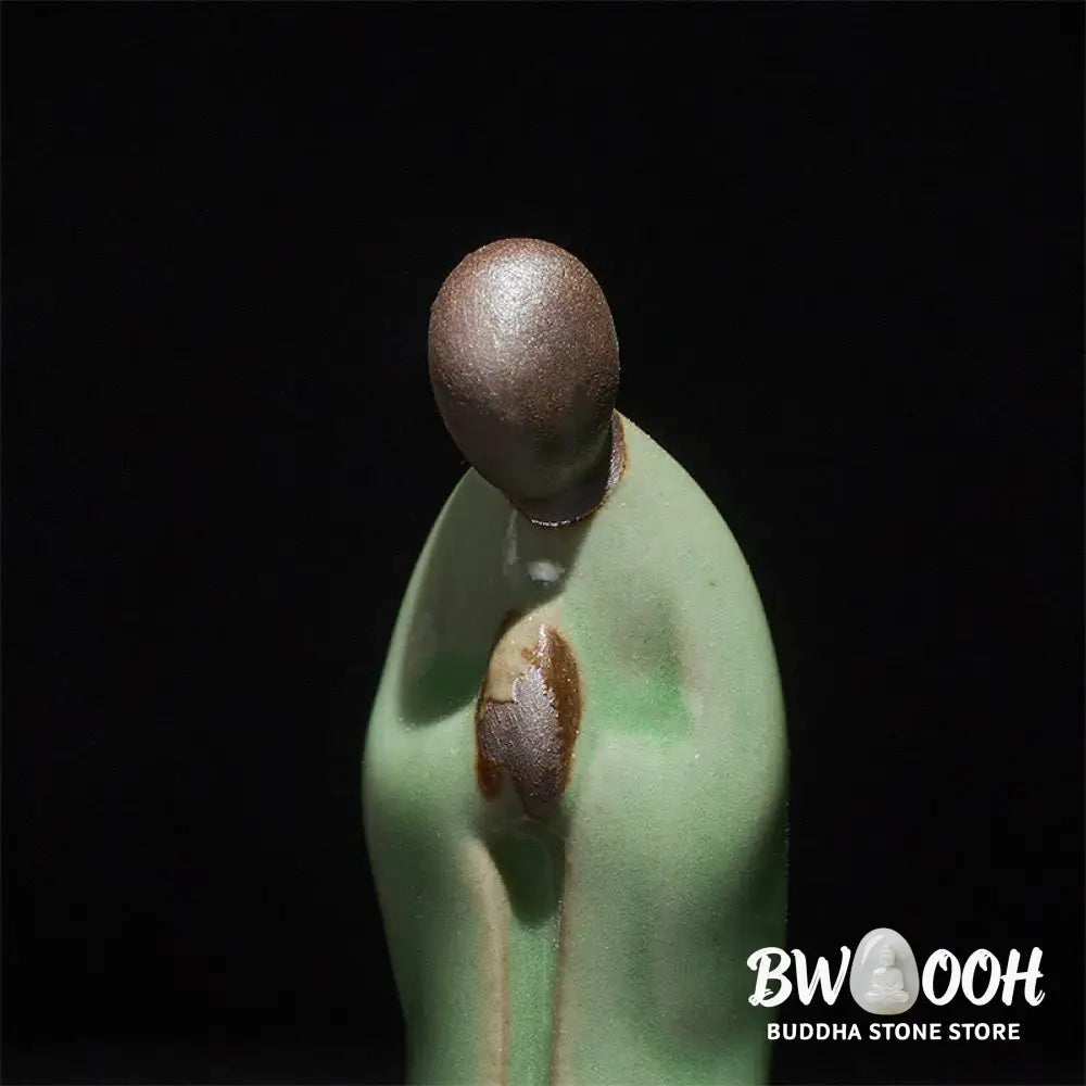 BWOOOH handcrafted Buddha statue - Meditation Monk Ceramic Statue Sere