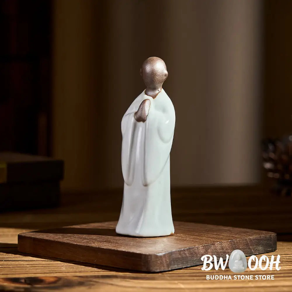BWOOOH handcrafted Buddha statue - Meditation Monk Ceramic Statue Sere
