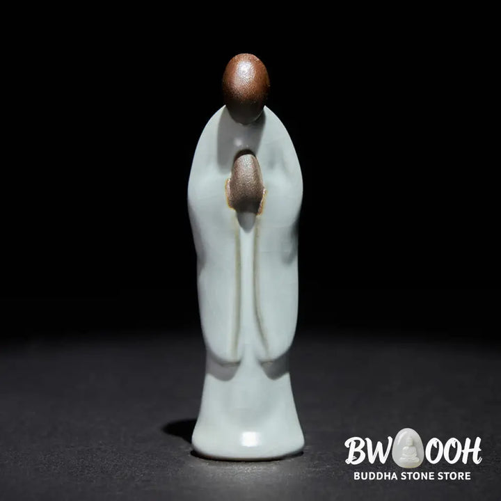 BWOOOH handcrafted Buddha statue - Meditation Monk Ceramic Statue Sere