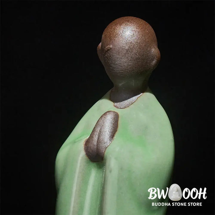 BWOOOH handcrafted Buddha statue - Meditation Monk Ceramic Statue Sere