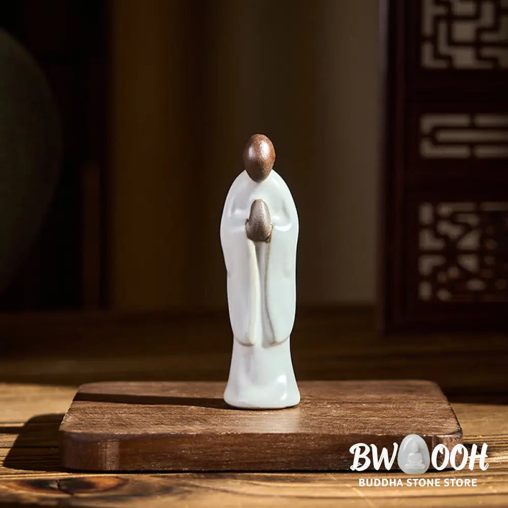 BWOOOH handcrafted Buddha statue - Meditation Monk Ceramic Statue Sere