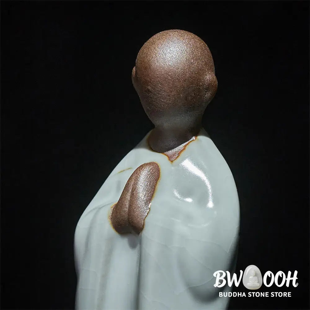 BWOOOH handcrafted Buddha statue - Meditation Monk Ceramic Statue Sere