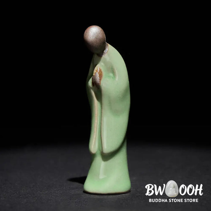 BWOOOH handcrafted Buddha statue - Meditation Monk Ceramic Statue Sere