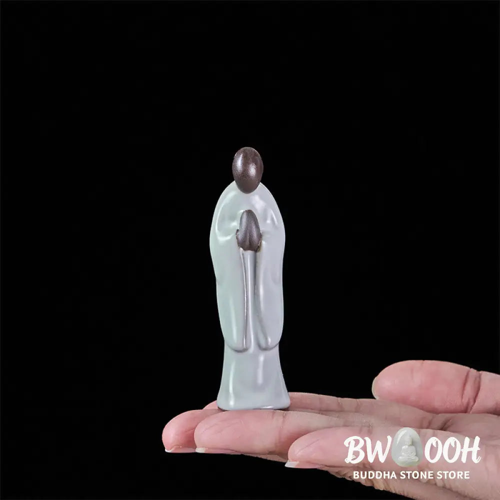 BWOOOH handcrafted Buddha statue - Meditation Monk Ceramic Statue Sere