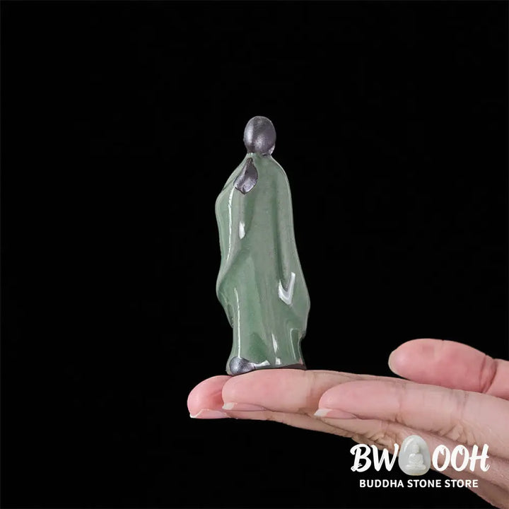 BWOOOH handcrafted Buddha statue - Meditation Monk Ceramic Statue Sere