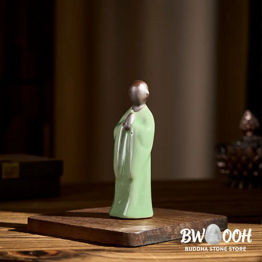 BWOOOH handcrafted Buddha statue - Meditation Monk Ceramic Statue Sere