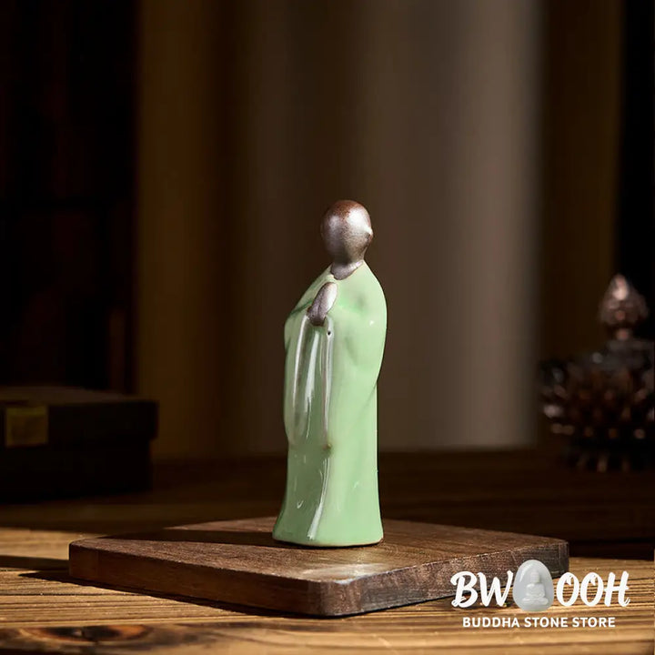 BWOOOH handcrafted Buddha statue - Meditation Monk Ceramic Statue Sere