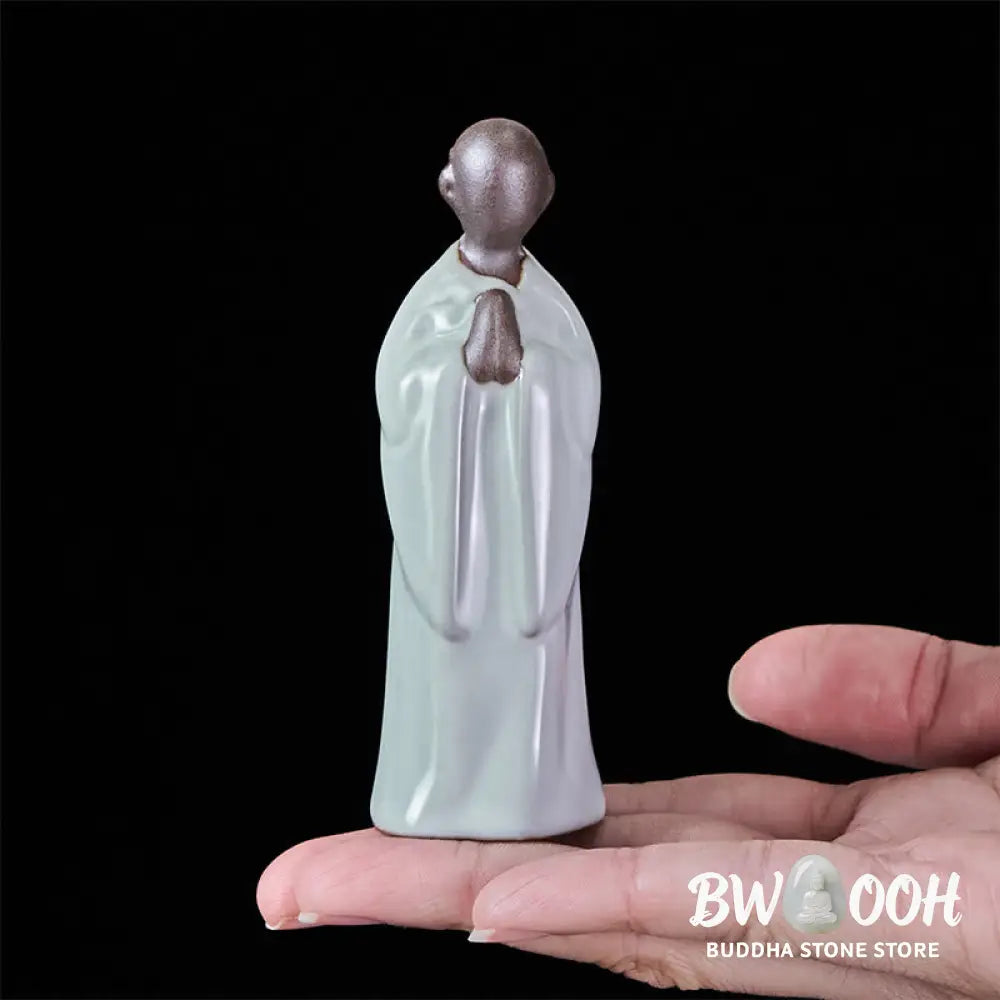 BWOOOH handcrafted Buddha statue - Meditation Monk Ceramic Statue Sere