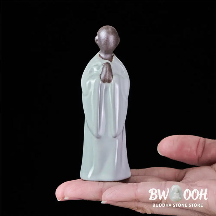 BWOOOH handcrafted Buddha statue - Meditation Monk Ceramic Statue Sere