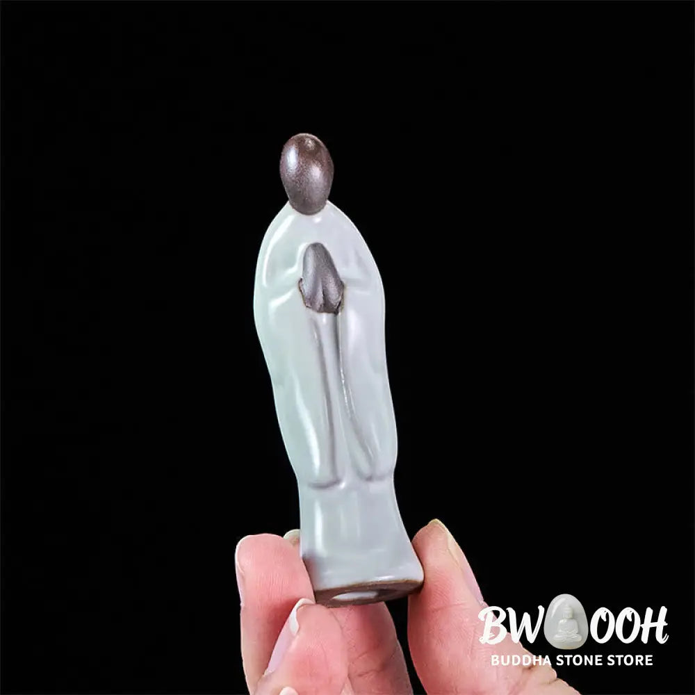 BWOOOH handcrafted Buddha statue - Meditation Monk Ceramic Statue Sere