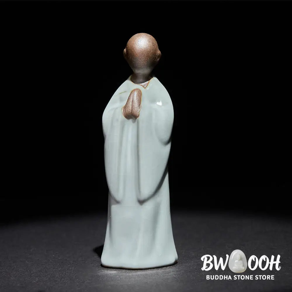 BWOOOH handcrafted Buddha statue - Meditation Monk Ceramic Statue Sere