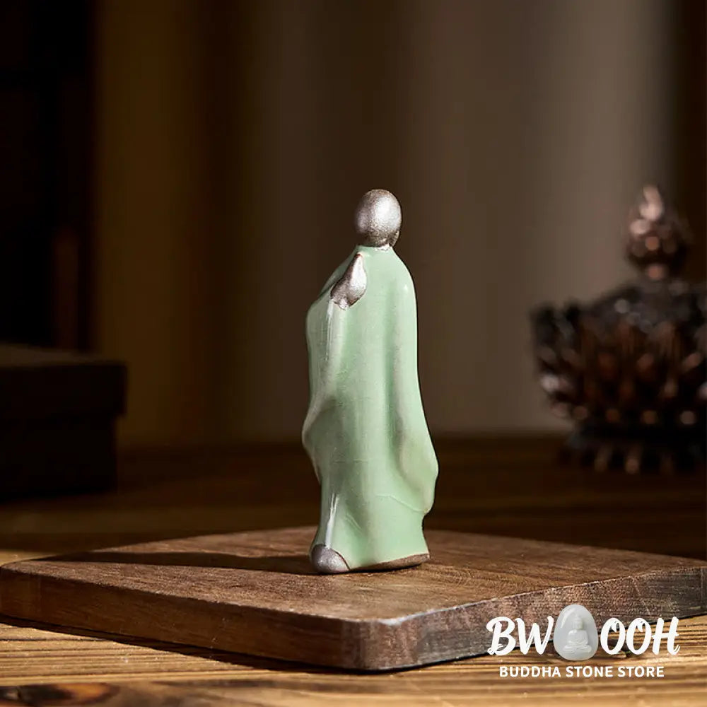 BWOOOH handcrafted Buddha statue - Meditation Monk Ceramic Statue Sere
