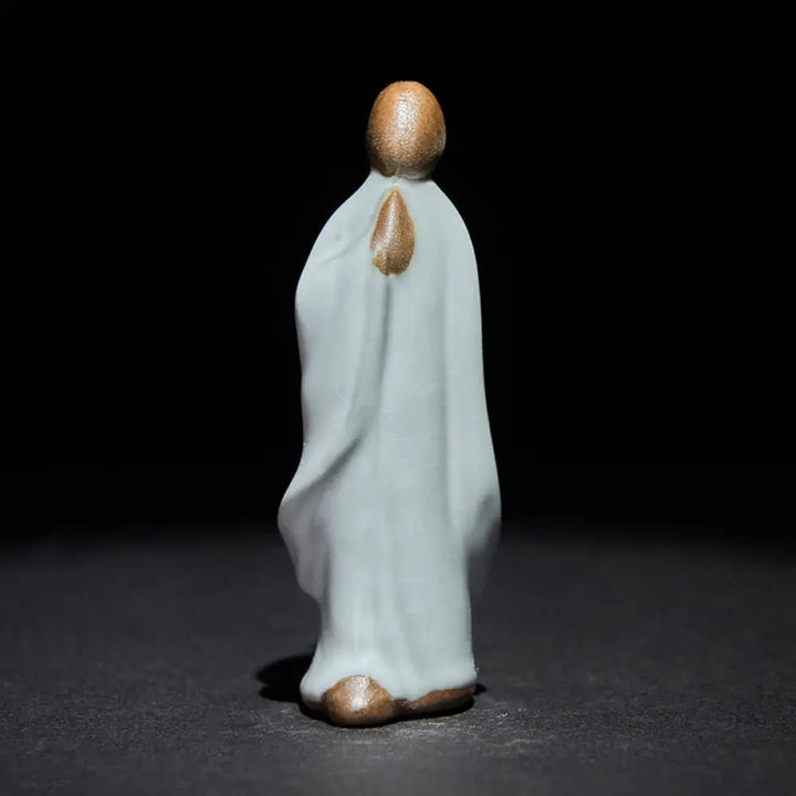 BWOOOH handcrafted Buddha statue - Meditation Monk Ceramic Statue Sere