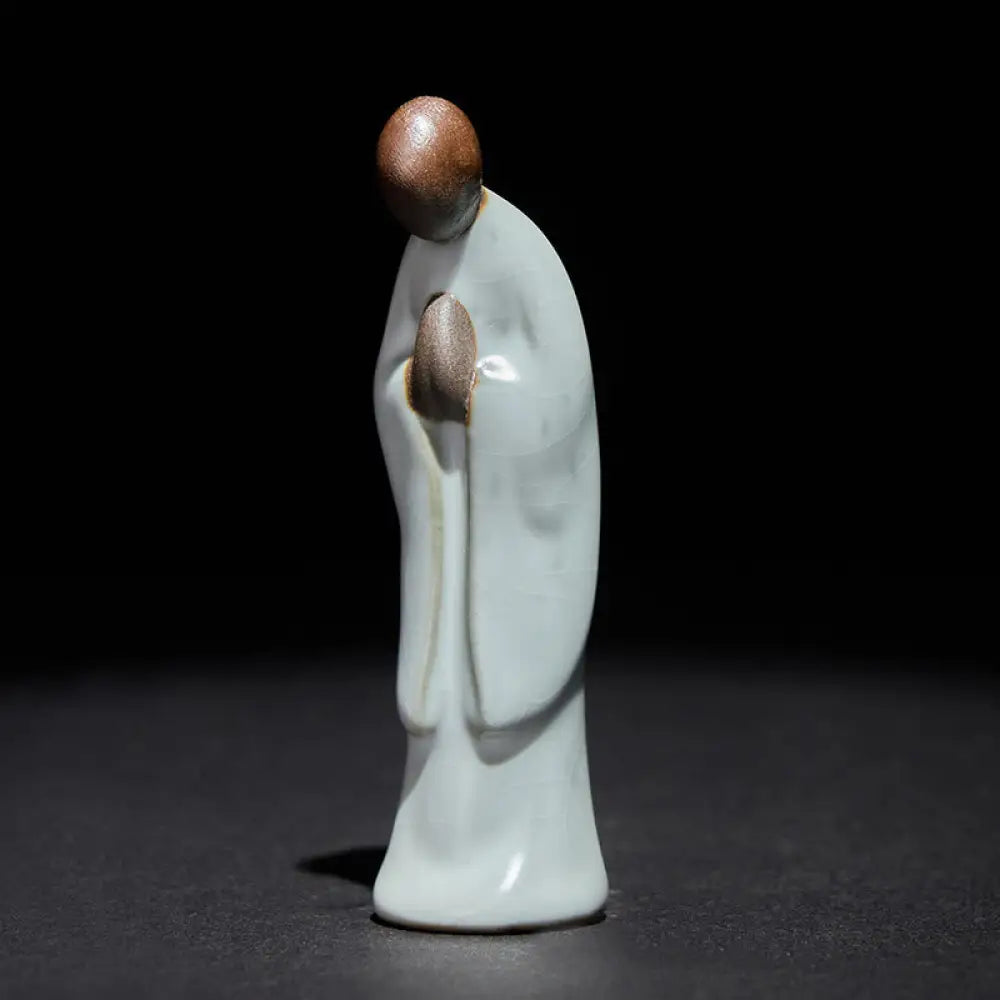 BWOOOH handcrafted Buddha statue - Meditation Monk Ceramic Statue Sere