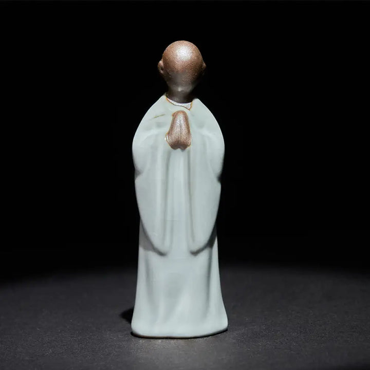 BWOOOH handcrafted Buddha statue - Meditation Monk Ceramic Statue Sere