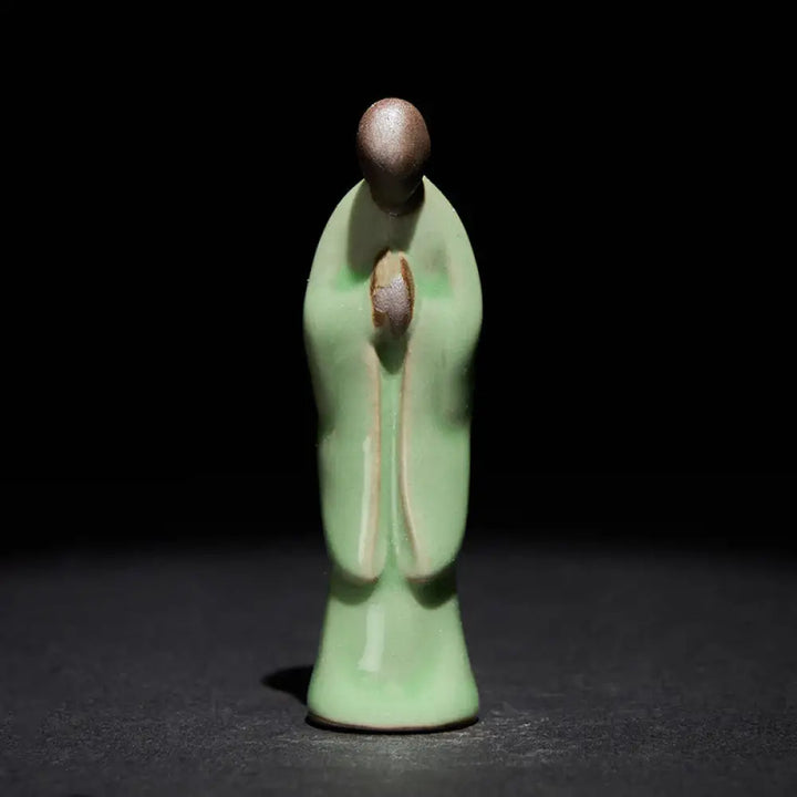 BWOOOH handcrafted Buddha statue - Meditation Monk Ceramic Statue Sere