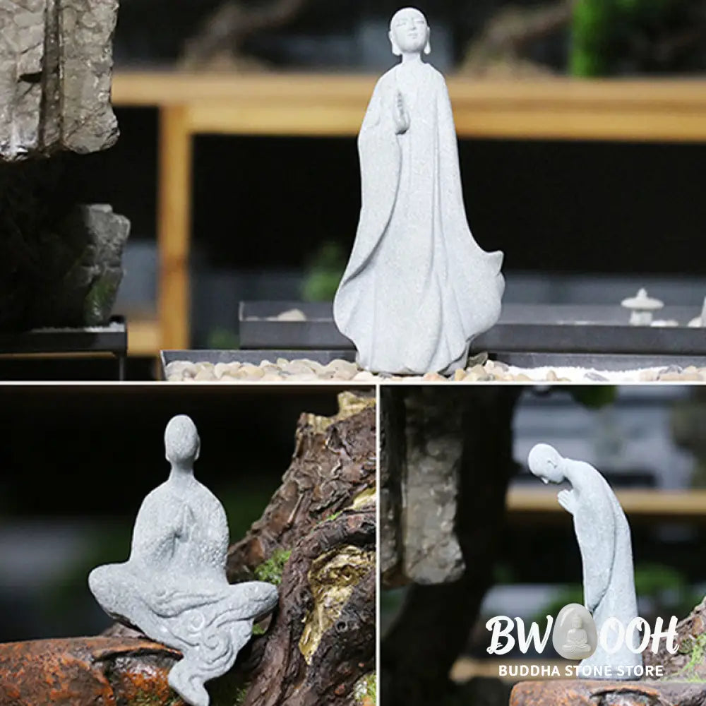 BWOOOH Meditation Buddha Monk Serenity Home Decoration - One-handed Buddha 8*7*18cm - Decorations