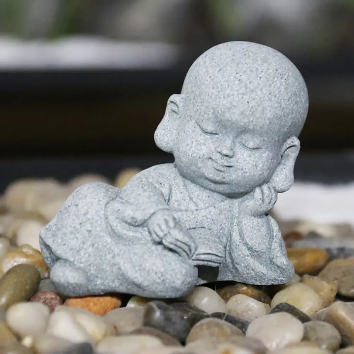 BWOOOH Meditation Prayer Monk Buddha Statue Serenity Home Decoration - Decorations
