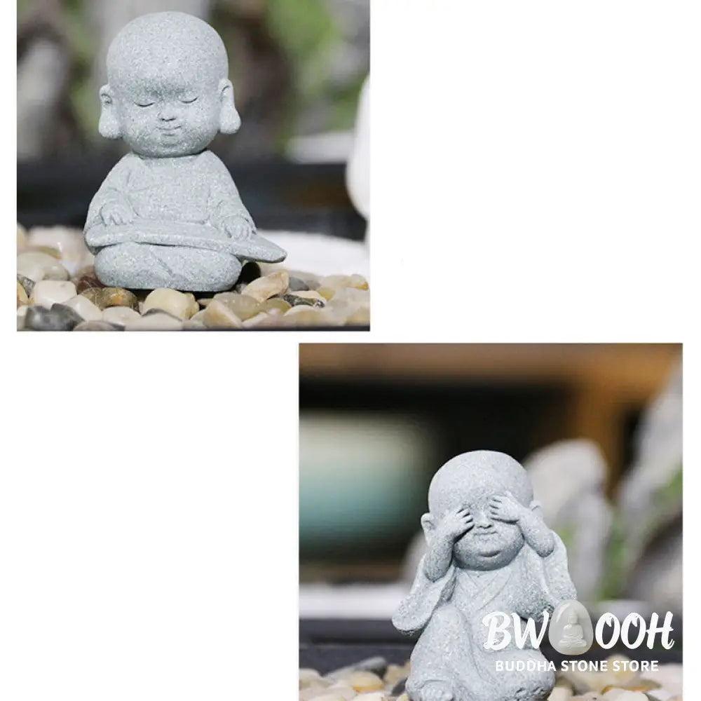 BWOOOH Meditation Prayer Monk Buddha Statue Serenity Home Decoration - Decorations