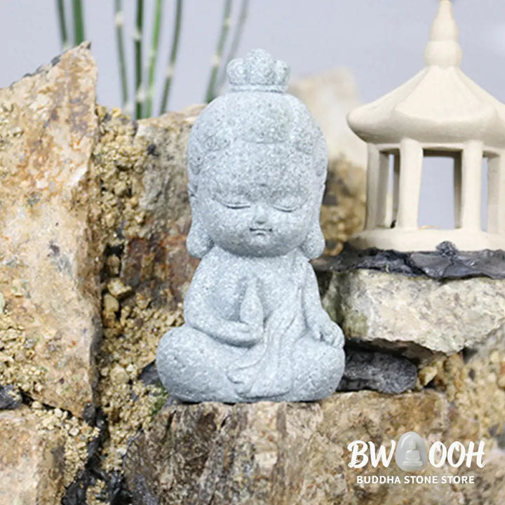 BWOOOH Meditation Buddha Statue Compassion Home Decoration - 4*2.5*7cm - Decorations