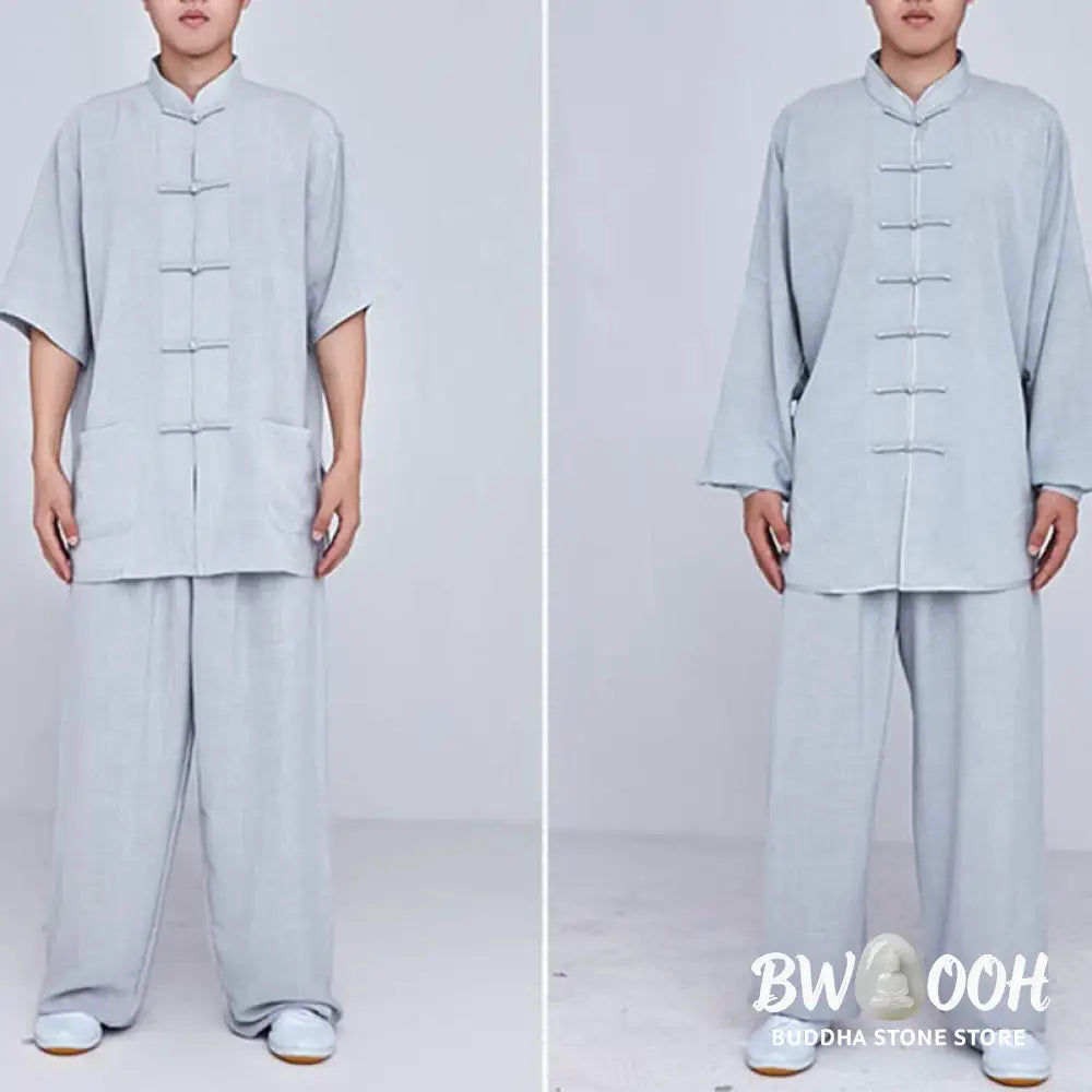 Buddha Stones Meditation Zen Prayer Spiritual Tai Chi Qigong Practice Unisex Embroidery Clothing Set - Clothes