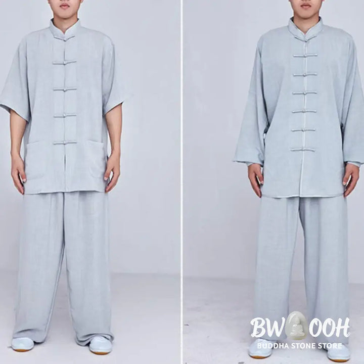 Buddha Stones Meditation Zen Prayer Spiritual Tai Chi Qigong Practice Unisex Embroidery Clothing Set - Clothes