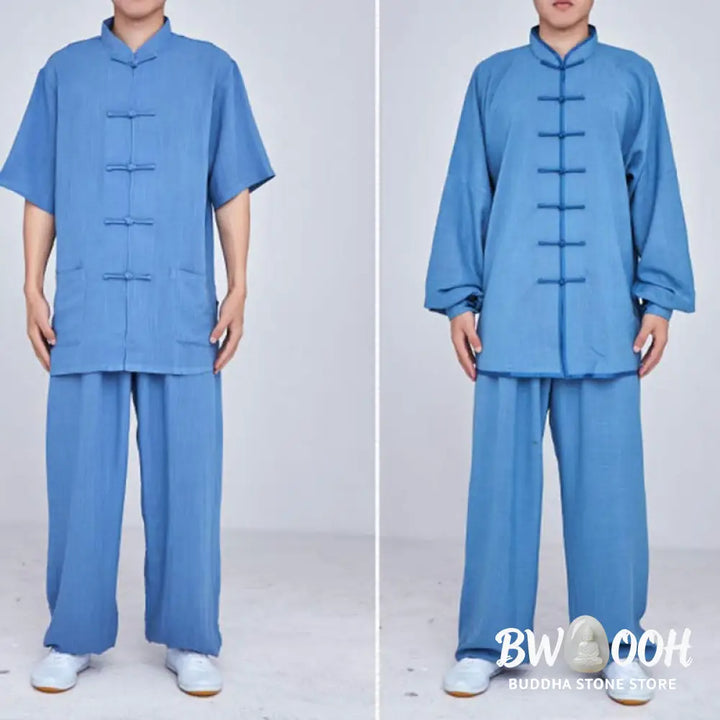 Buddha Stones Meditation Zen Prayer Spiritual Tai Chi Qigong Practice Unisex Embroidery Clothing Set - Clothes